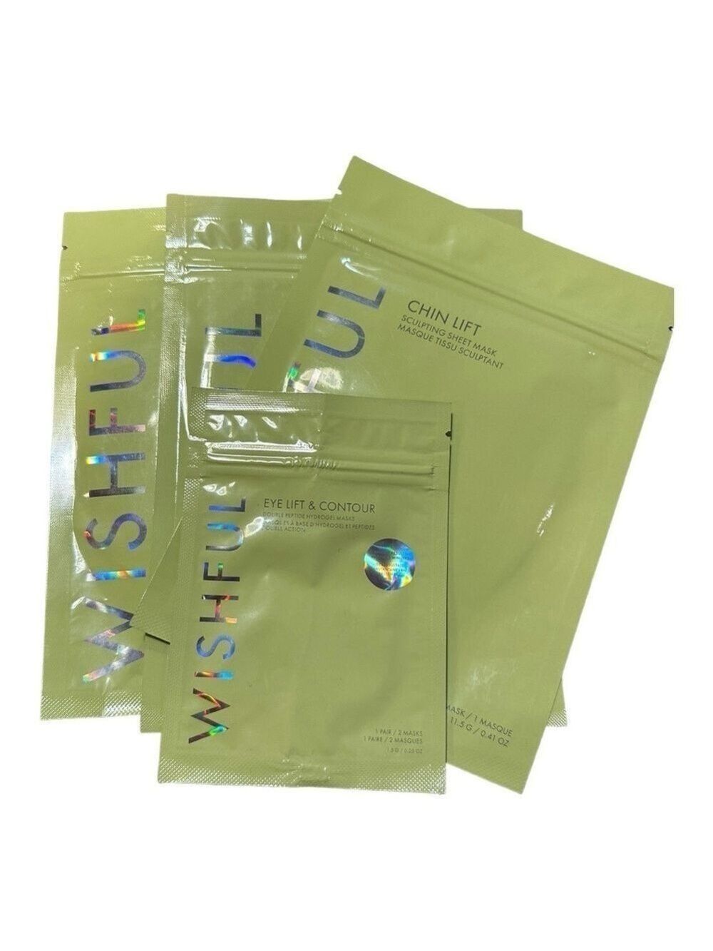 Huda Beauty Chin Lift Peptide & Niacinamide Sculpting Sheet Mask (3) & Eye Mask